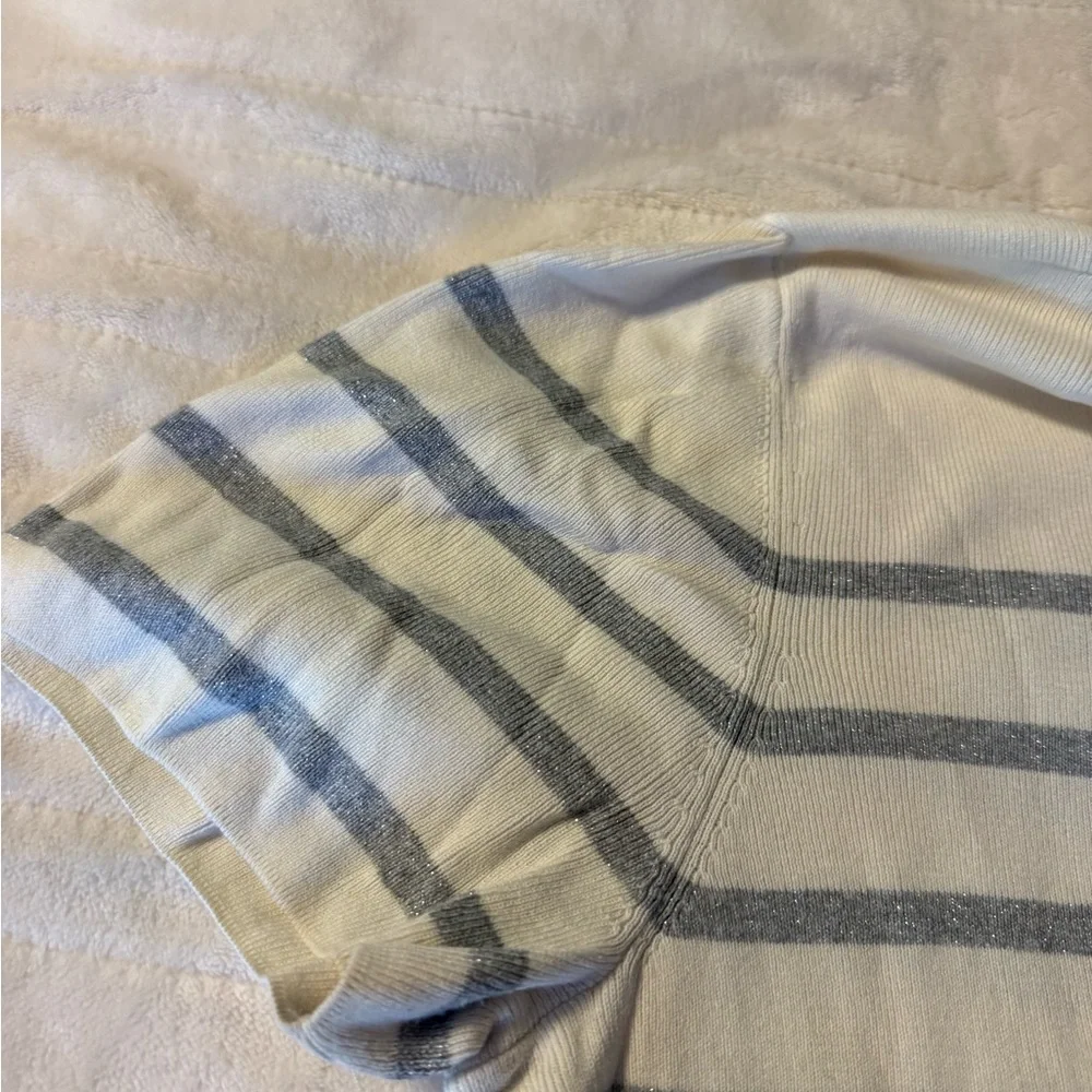 Talbots Cream Ribbed Knit Top - Picture 5 of 8